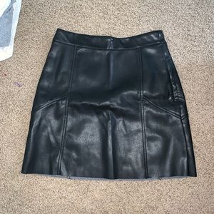 Black leather skirt